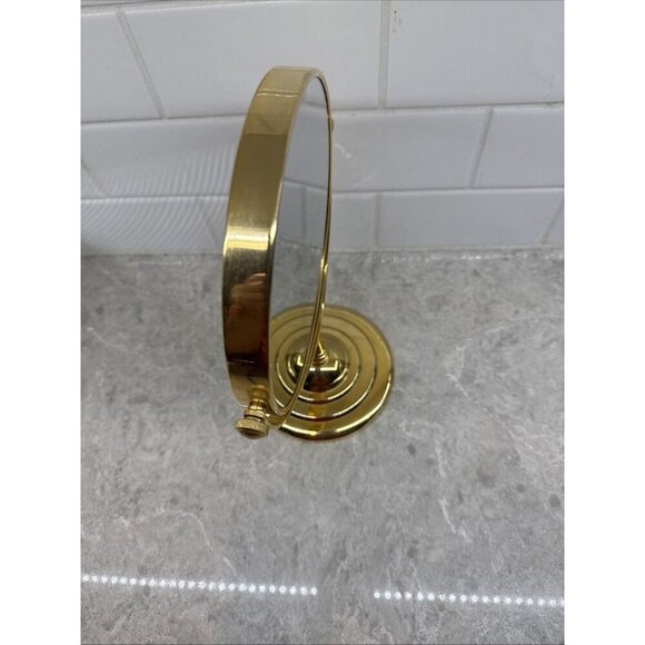 Vintage 10” Brass Standing Two Sided Regular & Magnifying Swivel Mirror. - Picture 7 of 7